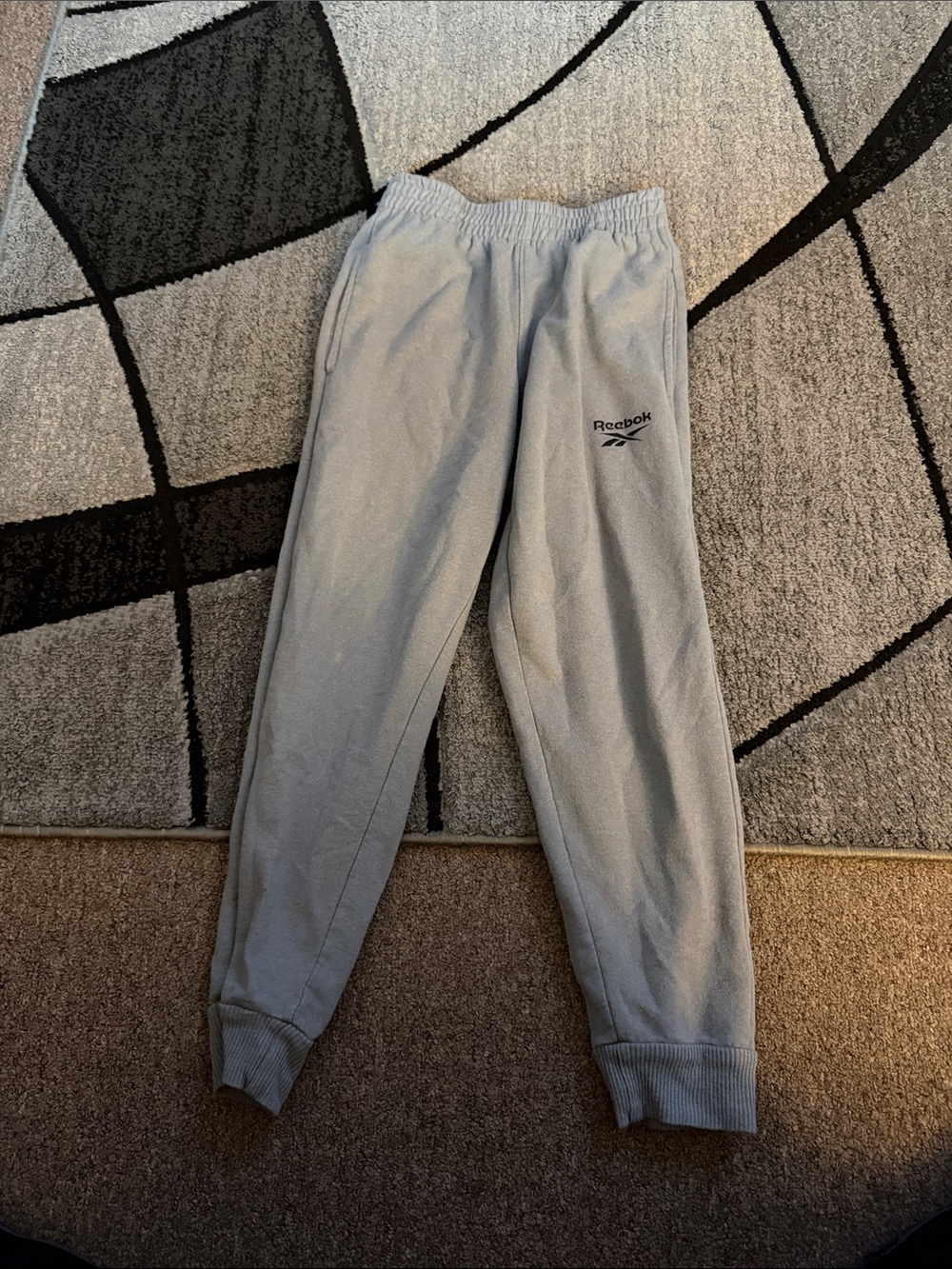 Reebok Light Gray Kids Joggers with Elastic Waistband